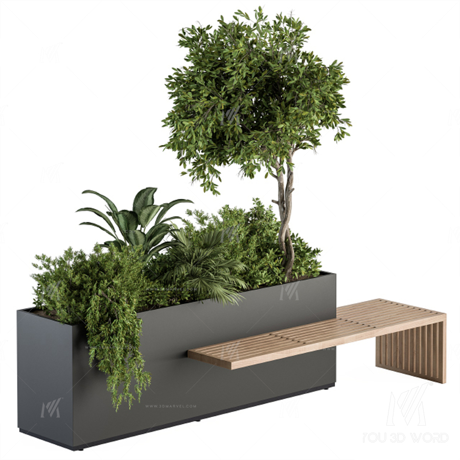 Plant Box with Bench  Set 28